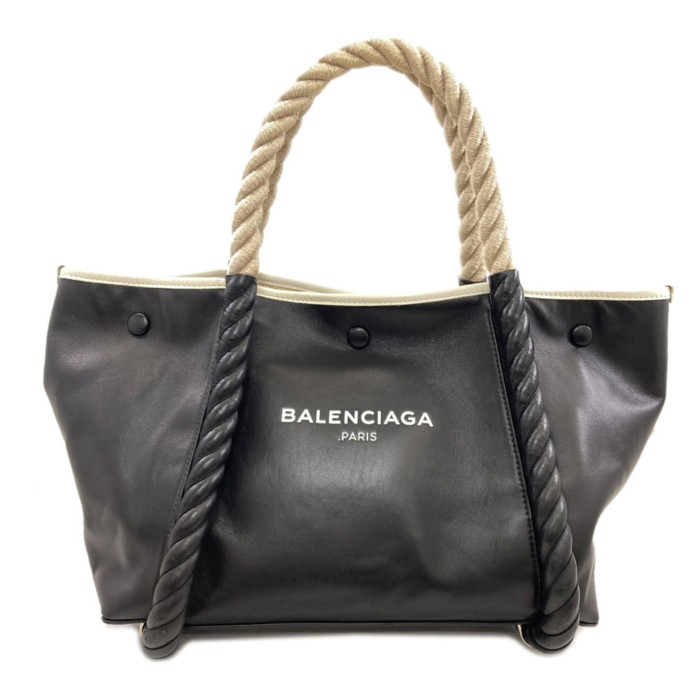 Balenciaga 339933 Navy Cabas Rope Handle Tote Bag Calfskin Women's BALENCIAGA